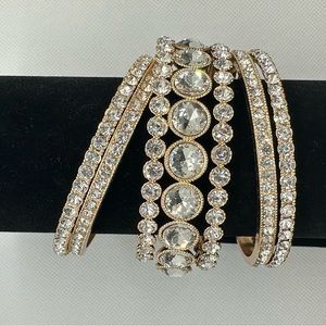 Set of 7 Gold tone, Boho inspired Bangles